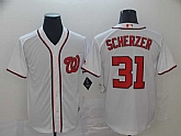 Nationals 31 Max Scherzer White Cool Base Jersey,baseball caps,new era cap wholesale,wholesale hats